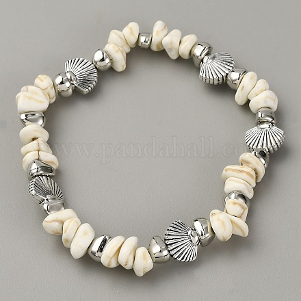 Браслеты на ногу из сплава и ракушек с бусинами для женщин&nbsp;AJEW-WH0596-281A-1