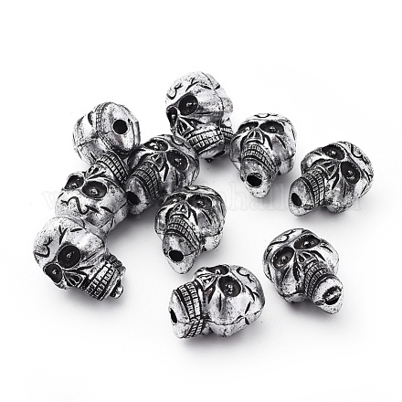 Antique Silver Plated Acrylic Beads PLS111Y-1