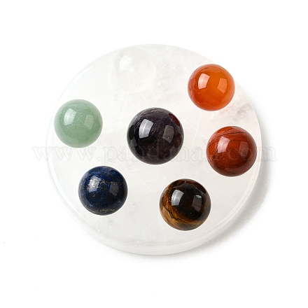 Чакра натуральный кварцевый кристалл основа семь звезд группа дисплей украшения DJEW-K031-01A-01-1