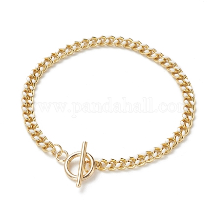 Brass Curb Chain Bracelets BJEW-JB05507-02-1