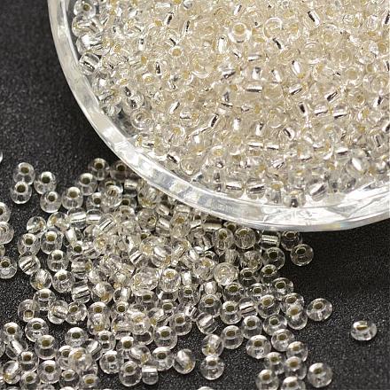 8/0 perles de rocaille rondes en verre transparent SEED-J010-F8-21-1