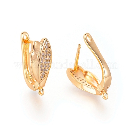 Long-Lasting Plated Brass Earring Hooks X-KK-P117-19G-1