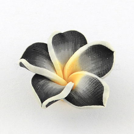 Ручной полимерной глины 3 d цветок Плюмерия шарики CLAY-Q192-30mm-01-1