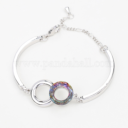 Infinity Real 18K Platinum Plated Alloy Austrian Crystal Link Bracelets BJEW-DD0001-14E-1