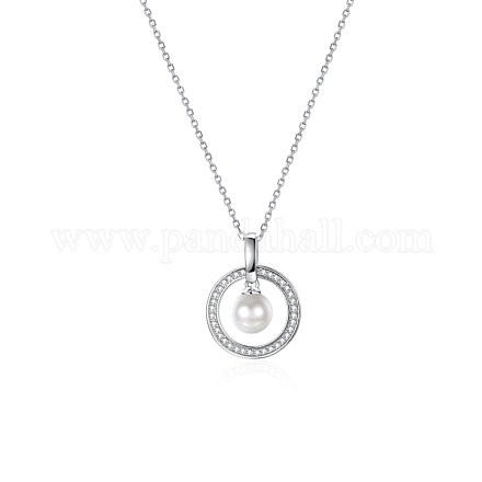 925 подвесные стерлингового серебра ожерелья NJEW-BB34125-1