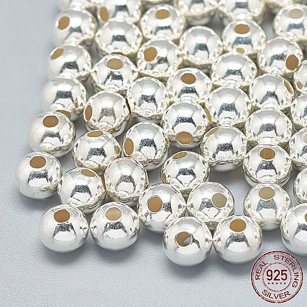 925 Sterling Silver Beads STER-T002-238S-9mm-1