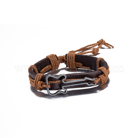 Bracelets de cordon en cuir à la mode unisexe BJEW-BB15579-A-1