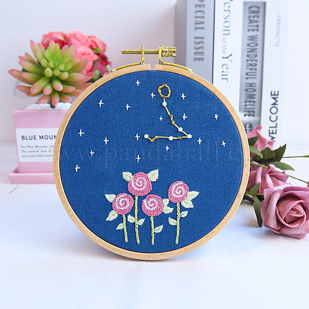 Flower & Constellation Pattern 3D Bead Embroidery Starter Kits DIY-P077-092-1