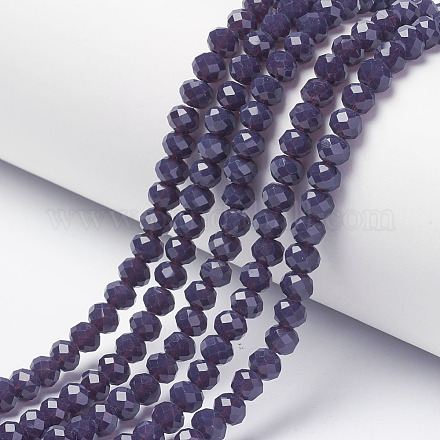 Opaque Solid Color Glass Beads Strands EGLA-A034-P4mm-D13-1
