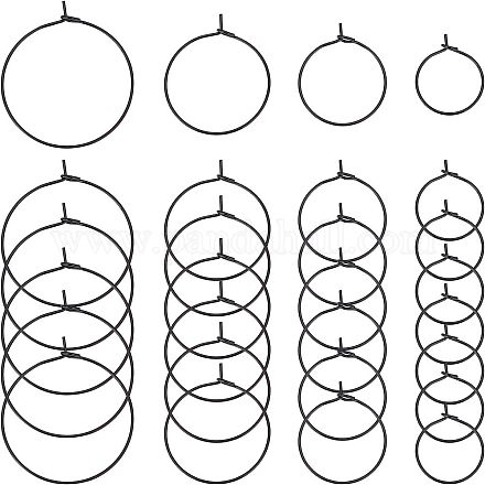 40 шт. 4 стиля фурнитуры для сережек-колец из хирургической нержавеющей стали 316L STAS-UN0027-93-1