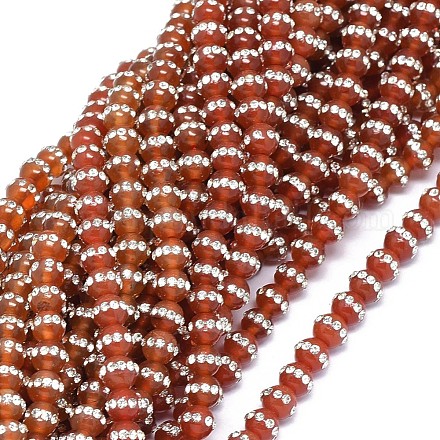 Chapelets de perles en cornaline naturelle G-F604-08B-6mm-1