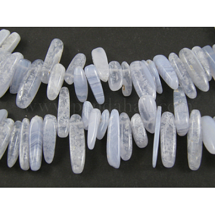 Chapelets de perles en agate avec dentelle bleue naturelle X-G416-A14-1