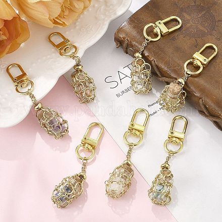 Чакра натуральный драгоценный камень в стеклянной бутылке желаний подвеска украшение HJEW-JM03138-01-1