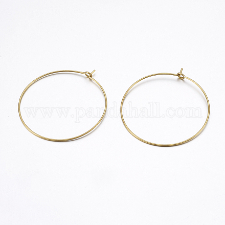 Brass Hoop Earring Findings KK-K225-37-C-1