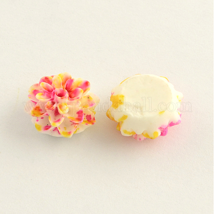 Dahlia Flower Spray Painted Resin Cabochons CRES-R155-11-1