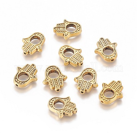 Cadres de perles en alliage de style tibétain TIBEB-LF0265YKG-AG-FF-1