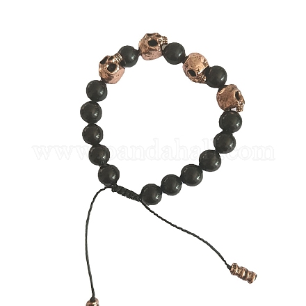 Legierungs-Totenkopf-Perlen-Stretch-Armbänder für Männer PW23032791978-1