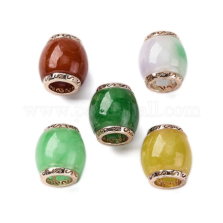 Латунные бусины из натурального мьянманского нефрита KK-Q050-05-1