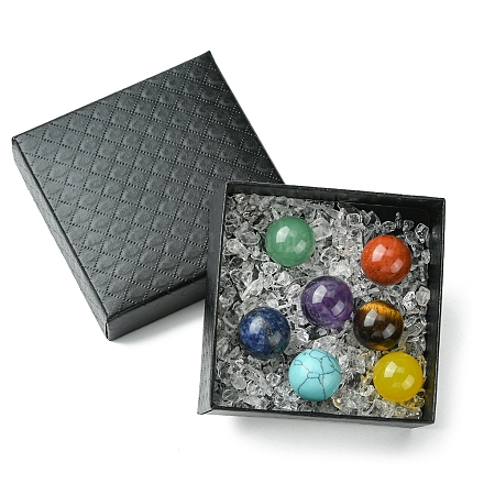 Лечебные круглые украшения из натуральных и синтетических драгоценных камней AJEW-FS0001-13B-1