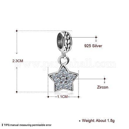 925 европейский подвесной шарм из тайского серебра OPDL-BB23938-1
