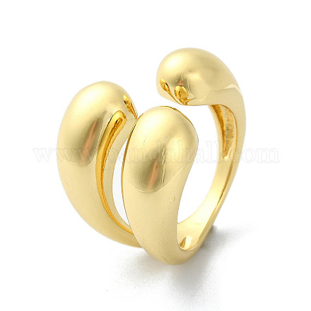 Стойка покрытие латунь открытые манжеты кольца RJEW-C076-01G-1