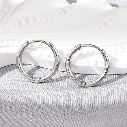 Серьги-кольца Huggie Hoop из нержавеющей стали 304 EJEW-G272-02-12mm-P-1