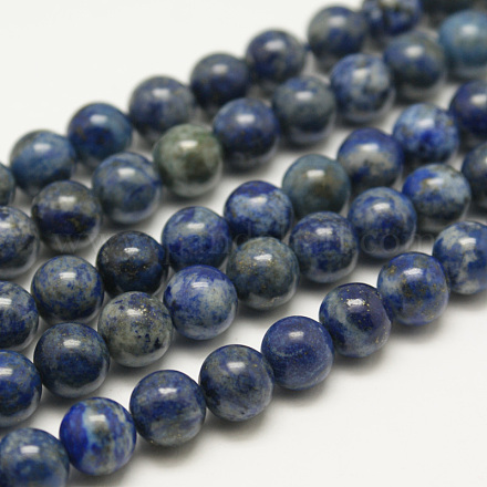 Dyed Natural Grade AB Lapis Lazuli Round Bead Strands G-M290-10mm-AB-1