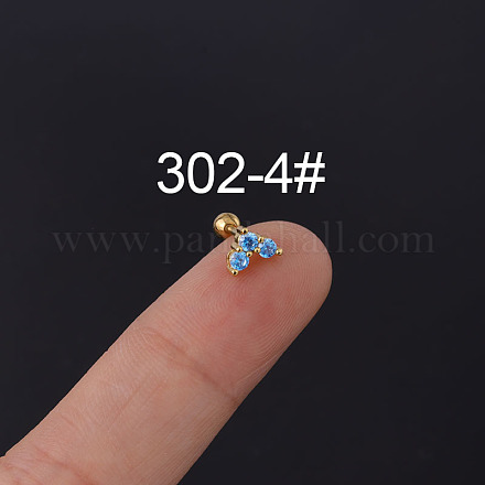 Серьги-гвоздики из хирургической нержавеющей стали 316L с микровставками из кубического циркония WGC0D6C-04-1