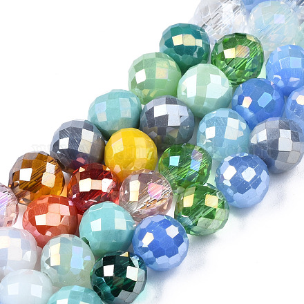 Chapelets de perles en verre électroplaqué EGLA-N002-10-1