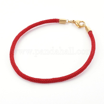 Braided Cotton Cord Bracelet Making MAK-L018-03A-02-G-1
