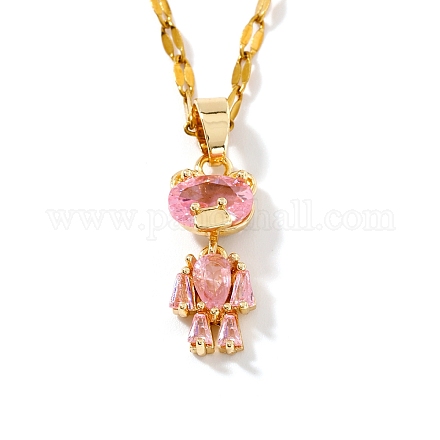 Латунные ожерелья с подвеской в виде медведя из кубических цирконий OM9816-1-1