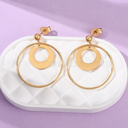 Серьги-гвоздики из нержавеющей стали 304 EJEW-F393-06G-1