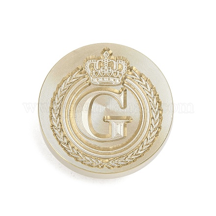 Золотистый тон корона начальная восковая печать латунные штампы головки AJEW-A065-01G-1