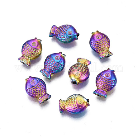 Perlas de aleación de color arco iris chapado en estante PALLOY-S180-331-1