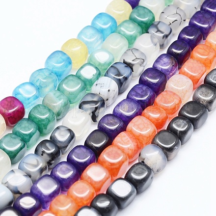 Chapelets de perles d'agate naturelle G-E469-01A-1