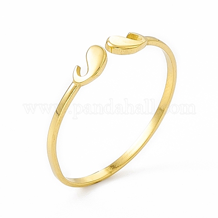 Ионное покрытие(ip) 304 нержавеющая сталь манжета кольцо для женщин RJEW-C060-03G-1