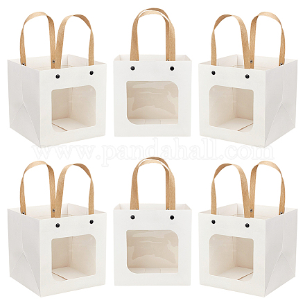 Nbeads 12 pieza de bolsas de papel artesanales blancas CARB-WH0018-03B-1