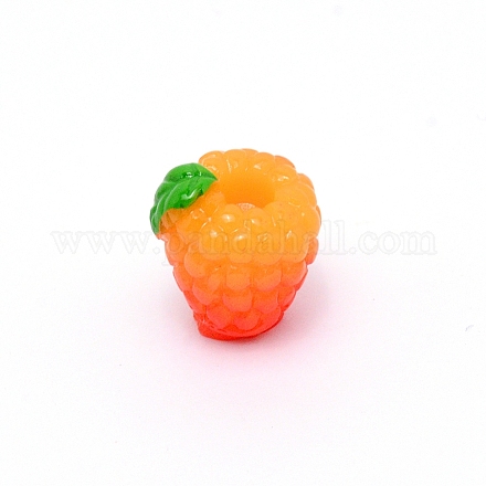 樹脂ビーズ  模造食品  穴がない  ラズベリー  レッドオレンジ  18x14x15.5mm RESI-CJC0002-05-1