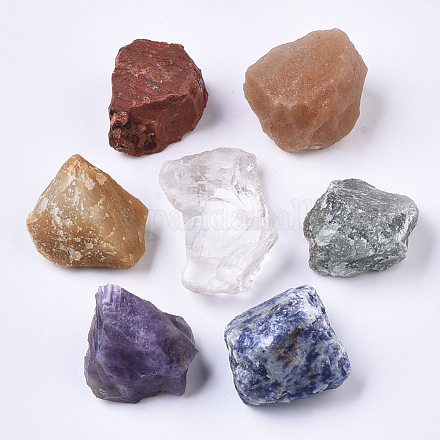 Améthyste naturelle brute brute et cristal de quartz et pierre rouge et pierre bleue et aventurine verte et aventurine rouge et aventurine jaune G-R461-05-1