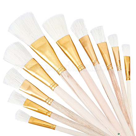 GORGECRAFT 10 Styles Gilding Brush Gold Leaf Hair Duster Paint Brushes Set Edible Gold Leaf flakes Metallic Foil Paint Brush for Art Crafts Supplies Painting Jewelry Making AJEW-GF0003-51-1