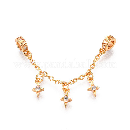 925 удлинитель цепочки из стерлингового серебра с микропаве из прозрачных кубических цирконий STER-N016-54G-1