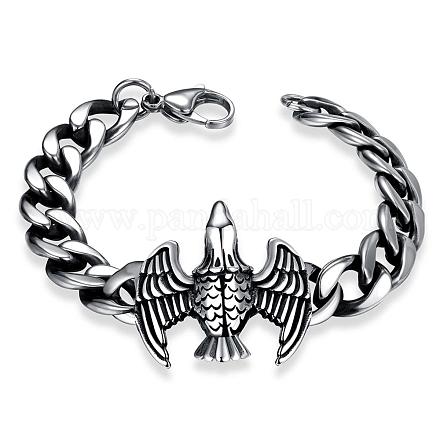 Punk Rock Style 316L Surgical Stainless Steel Curb Chain Link Bracelet for Men BJEW-BB03783-1