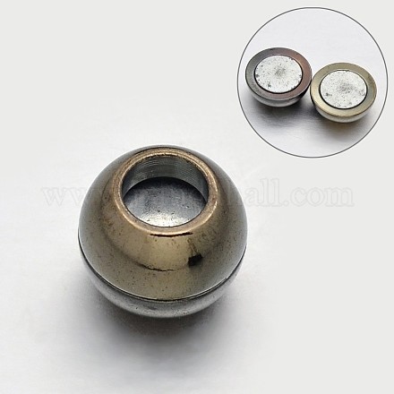 Rondelle Brass Magnetic Clasps KK-N0082-15-1