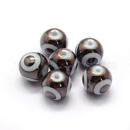 Perles en verre opaque peintes par pulvérisation LAMP-P050-J01-8mm-1