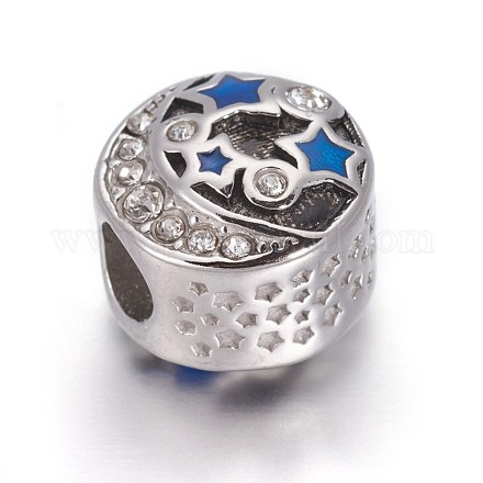 Retro 304 Stainless Steel European Beads OPDL-L013-31AS-1