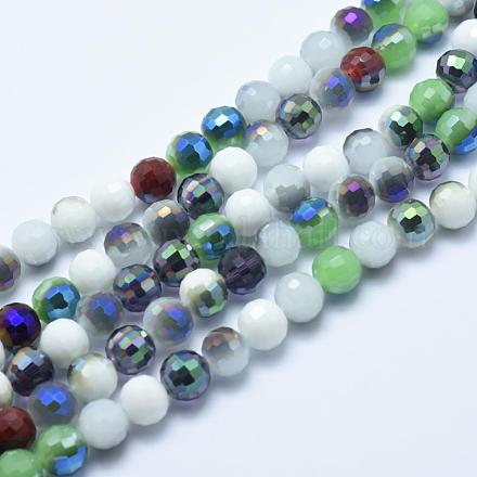 Chapelets de perles en verre électroplaqué EGLA-L007-L01-1