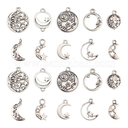 100pcs 10 estilos colgantes de anillo de aleación de estilo tibetano TIBEP-CJ0001-47-1