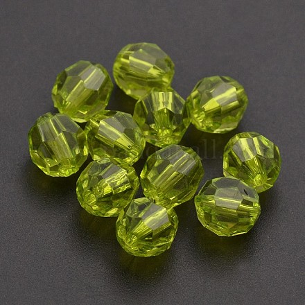 Dyed Faceted Round Transparent Acrylic Beads DB5mmC62-1
