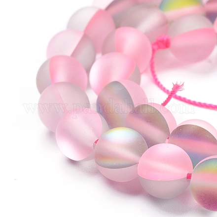 Synthetic Moonstone Beads Strands G-R375-8mm-A16-1