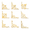 OLYCRAFT 9pcs 1.6x1.6 inch Golden Metal Stickers Vintage Border Stickers Self Adhesive Gothic Border Energy Stickers Golden Epoxy Stickers for DIY Scrapbooks Epoxy Resin Decoration
